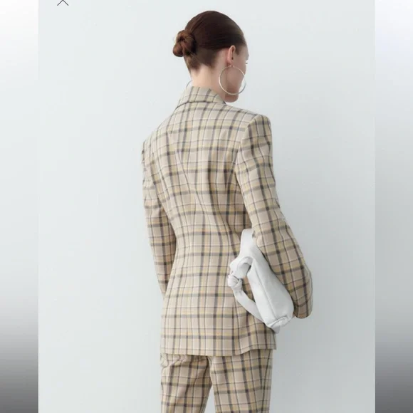 ZARA FITTED PLAID BLAZER #Cybermondaysale - Picture 8 of 14